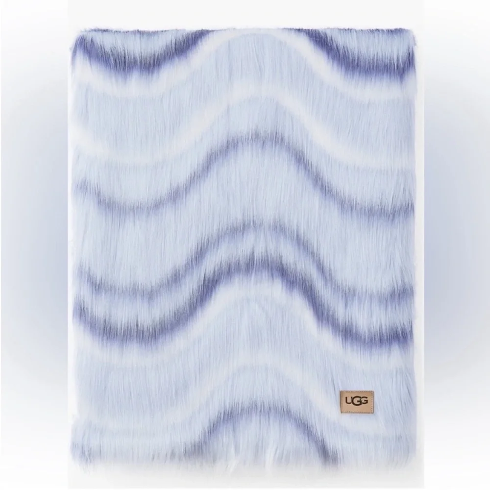UGG Rosia Jacquard Wave Faux Fur Throw Blanket